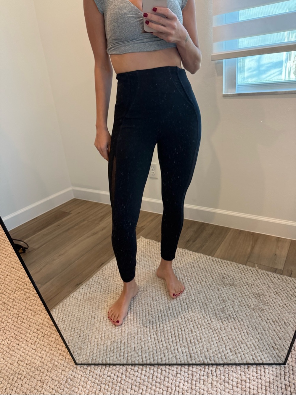 Lululemon Black High-Rise mesh Detail Leggings